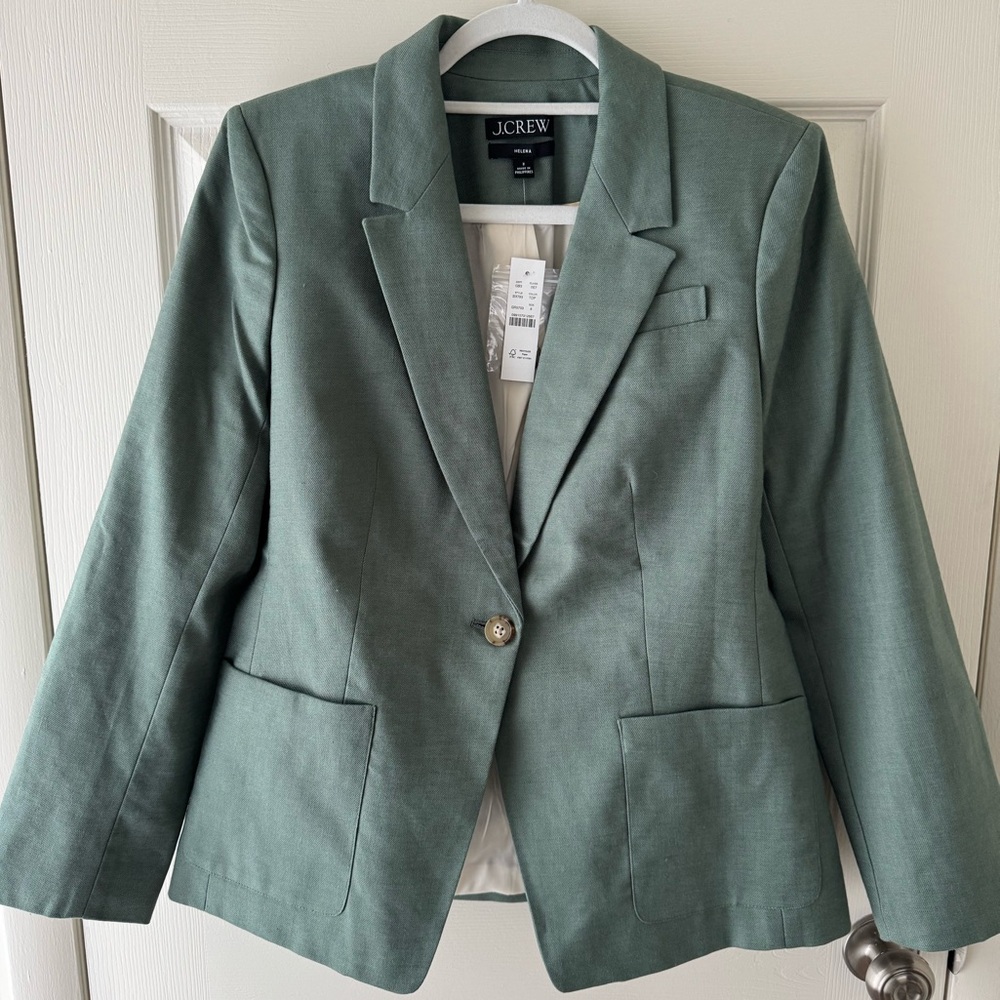 🚨PRICE DROP🚨 New J.Crew Helena Linen Blazer in Topiary Green, size 8